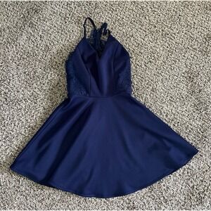 Francesca's Junior Navy Blue A Line Dress size XXS‎